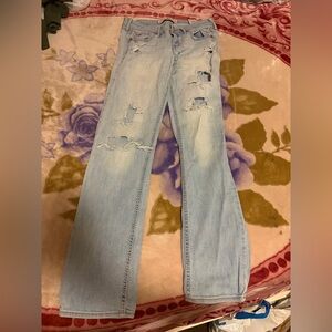 Hollister Light Blue Distressed Flare Jeans